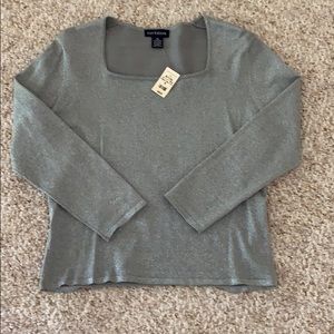 Ann Taylor silver knit shirt